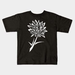 White Abstract Dandelion Kids T-Shirt